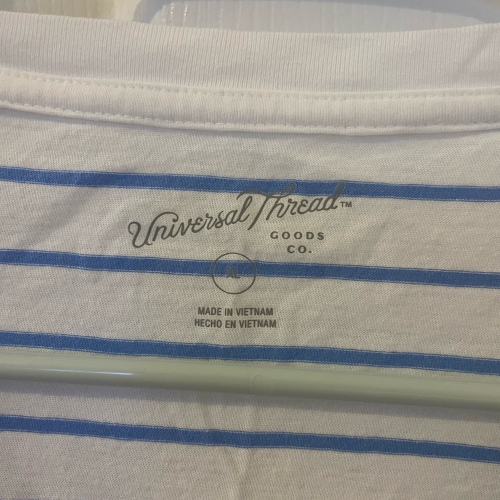 Universal Thread Blue and White Striped Tee - Picture 2 of 4